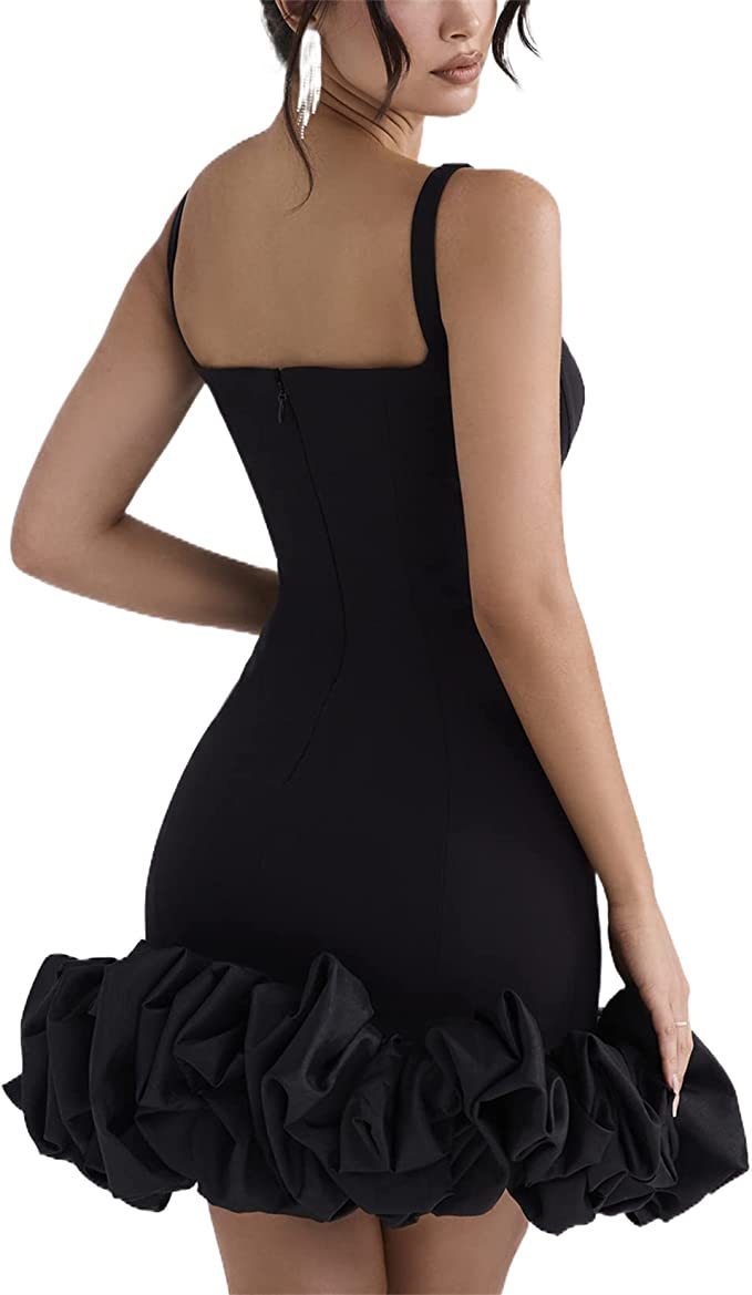 Women's Fashion Suspender Ruffle Dress