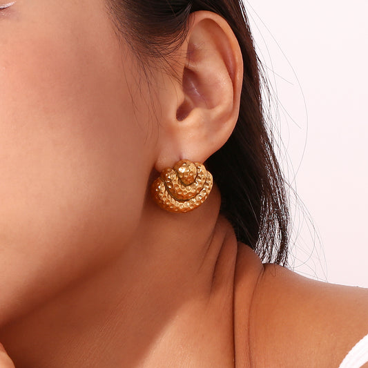 Women's Fashion Three-layer Signal Scallop Earrings