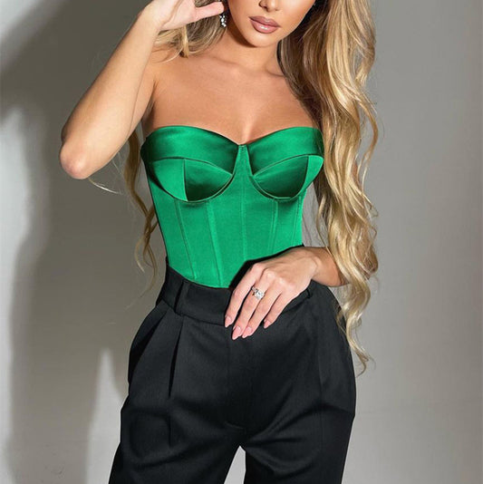 Satin Tube Top Solid Color
