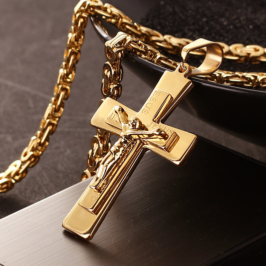 Exquisite Jewelry Gold Cross Pendant Necklace