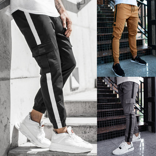 Men Leather Bound Casual Pants